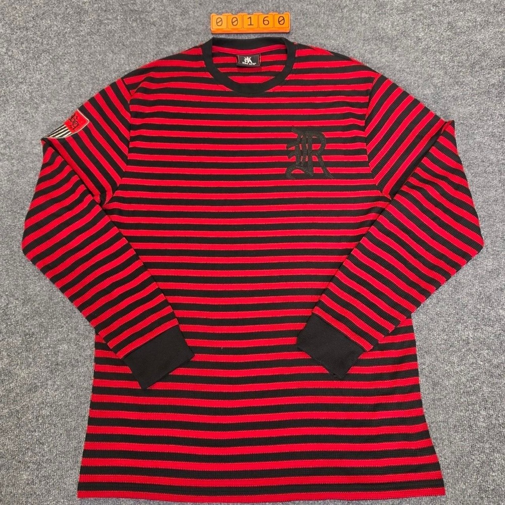 Red Ape black and red horizontal striped long sleeve shirt. Size XL